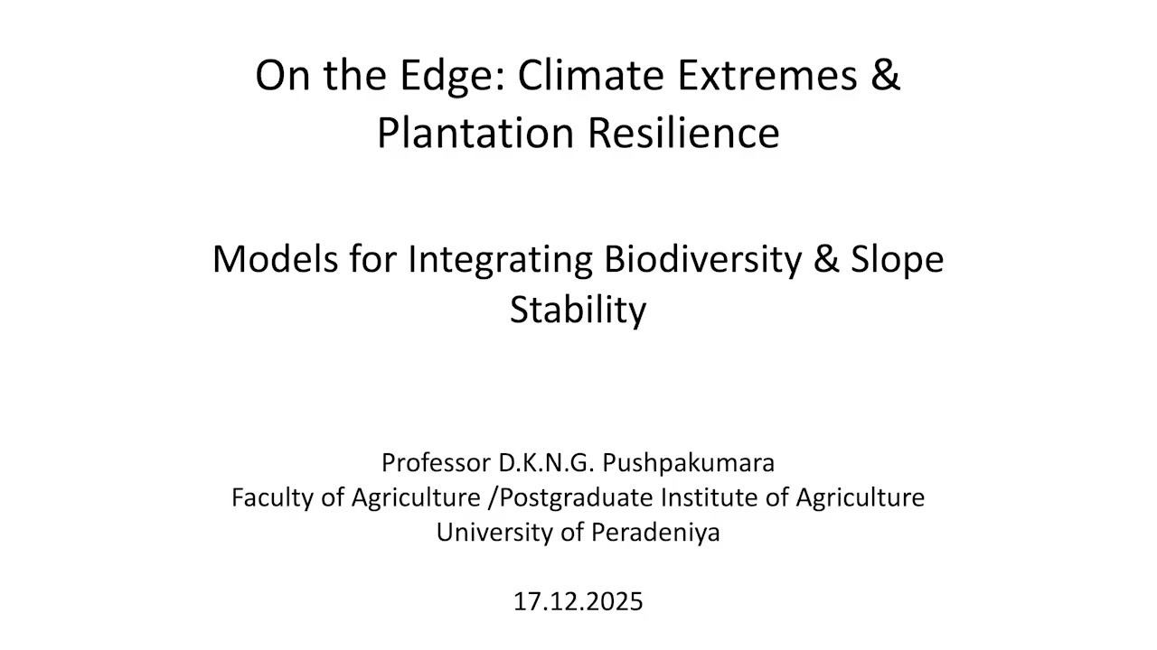 ON THE EDGE: Climate extremes and Plantations Resilience
